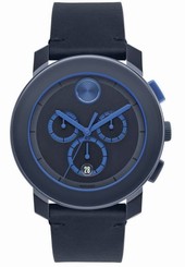 Movado Bold 43.5mm Unisex Blue Steel Quartz Watch 3600349