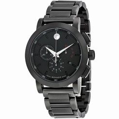 MOVADO MEN'S BLACK STEEL BRACELET & CASE SWISS QUARTZ WATCH 0607001