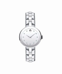 Movado Sapphire 0606814 Grey Dial Stainless Steel Womens Watch