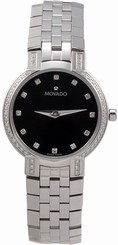 Movado Women's 605586 "Faceto" Stainless Steel Watch with Diamonds