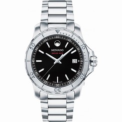 New in Box! MOVADO Series 800 Mens Watch w/ Black Dial 2600115