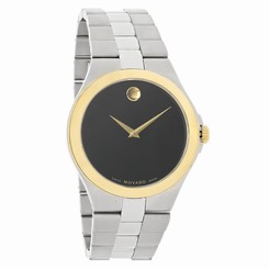 Movado Signature Series Mens Black Dial Swiss Quartz Watch 0606557