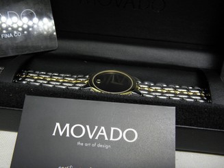 AUTHENTIC Men's Two Tone Movado Watch 81.A2.873. Museum Dail Stainless Steel Ban