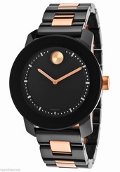 Movado Bold Black Dial Black Ceramic and Steel Bracelet Unisex Watch 3600183