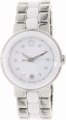 Movado Cerena 0606540 Steel & Ceramic Quartz Ladies Watch