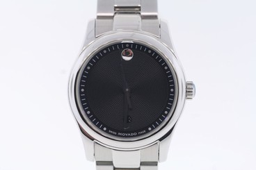 Ladies Movado 0606482 Sportivo Stainless Steel Black Dial Watch