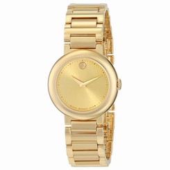 Movado 606704 Womens Gold Dial Analog Quartz Watch