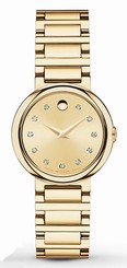 Movado 0606791 Women's Swiss Concerto Diamond Accent Gold-Tone Stainless Steel W