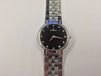 MOVADO Faceto 84 45 1891S Diamond Dial Museum Stainless Steel Men`s Watch