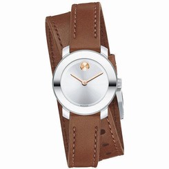 MOVADO BOLD WOMEN'S LEATHER BAND STEEL CASE SWISS QUARTZ ANALOG WATCH 3600331
