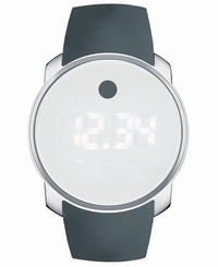 BRAND NEW MOVADO 3600253 SLATE GRAY RUBBER BAND DIGITAL LED TOUCH DISPLAY WATCH