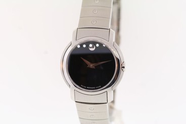 Ladies Movado 0605644 SL Stainless Steel Black Dial Watch