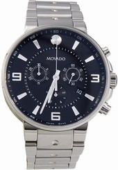 Movado Men's 0606759 SE Pilot Stainless Steel Bracelet Black Chrono Dial Watch 885997092470