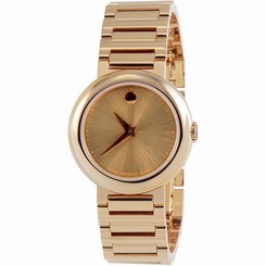 Movado Museum Gold Dial Gold Tone Stainless Steel Ladies Watch 0606704