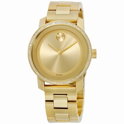 Movado Bold Diamond Gold Dial Gold Stainless Steel Unisex Watch 3600150