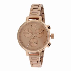 Movado Bold Women's 34mm Chronograph Gold Steel Bracelet & Case Watch 3600240