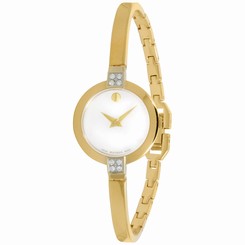 Movado Bela Diamond MOP Dial Gold Stainless Steel Ladies Watch 0607000