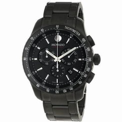 MOVADO SERIES 800 MEN'S 43MM CHRONOGRAPH BLACK STEEL BRACELET DATE WATCH 2600107
