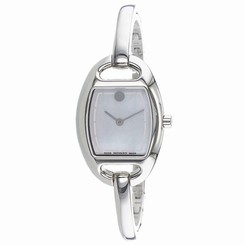 Movado Women's 24mm Silver Steel Bracelet & Case Sapphire Glass Watch 606606