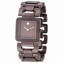 MOVADO LUMA WOMEN'S 28MM BLACK STEEL BRACELET STAINLESS STEEL CASE WATCH 606574