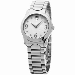 MOVADO MODA WOMEN'S 28MM SILVER STEEL BRACELET & CASE QUARTZ WATCH 606696
