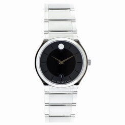 Movado Men's 38mm Silver Steel Bracelet & Case Quartz Date Watch 606478