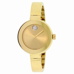 Movado Bold Women's 34mm Gold Steel Bracelet & Case Sapphire Glass Watch 3600201