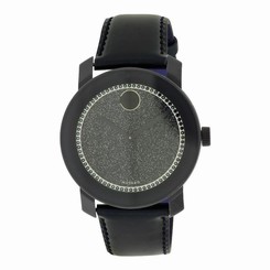 Movado Bold Women's 42mm Blue Calfskin Stainless Steel Case Quartz Watch 3600229
