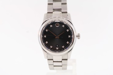 Ladies Movado 0606497 Sportivo Stainless Steel Black Dial Watch