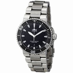 Oris 73376534154MB Mens Black Dial Automatic Watch with Stainless Steel Strap