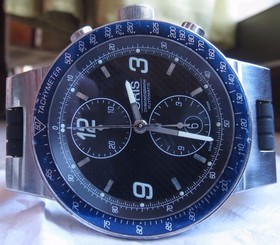 Oris Automatic chronograph mens wristwatch steel case Ref. 7563