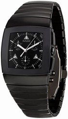 NWOT Men's Rado Sintra R13764152 Black Ceramic Multi-Function Swiss Quartz Watch 758498035676