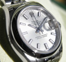 LADIES ROLEX DATEJUST 179160 SS SILVER STICK DIAL SMOOTH BEZEL JUBILEE 26MM NEW
