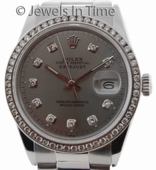 Rolex Mens Datejust Automatic Steel/Diamond Wrist Watch 16030