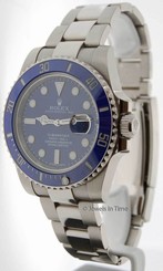 Rolex Submariner 18K White Gold Blue Ceramic Mens Watch Box/Papers 116619