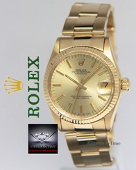 Rolex Datejust 18k Yellow Gold Champagne Dial Midsize Ladies Watch 6827