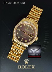 Rolex Day Date President 18k Gold MOP Diamonds Watch Box/Papers MINT 118348
