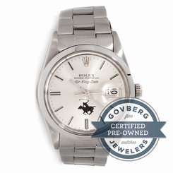 Rolex Air-King Polo Logo 5700N Automatic 34mm Steel Bracelet Date Mens Watch