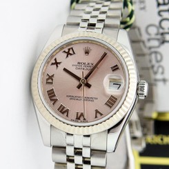 Rolex Datejust Lady 31mm White Gold Rose Roman 178274 - WATCH CHEST