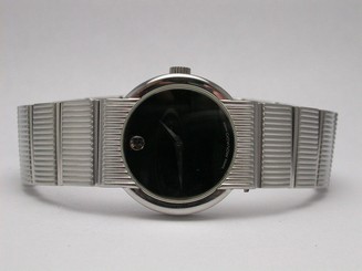 MOVADO CONCERTO CLASSIC LUXURY STAINLESS STEEL BLACK DIAL LADIES WATCH