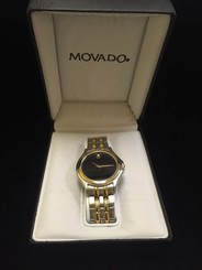Movado Museum 81-E4-0863 Two Tone Men's Watch! Runs Great! Mint Condition! Box!