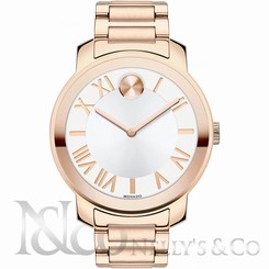 Movado 3600200 Bold White Dial Rose Gold Plated Steel 39 mm Unisex Watch