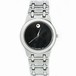 W333- MOVADO 81-E4-9874 MUSEUM DIAL STAINLESS STEEL DRESS QUARTZ WATCH!