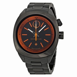 Movado MV3600213 Unisex Black And Orange Dial Analog Quartz Watch