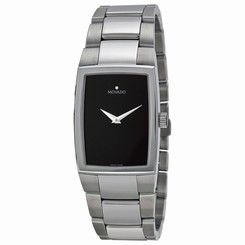 Movado 606662 Womens Black Dial Analog Quartz Watch with Stainless Steel Strap 845960049139