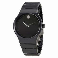 Movado Cerami Black Dial Mens Ceramic Watch 0607047