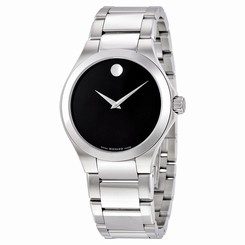 Movado Defio Black Dial Stainless Steel Mens Watch 0606333