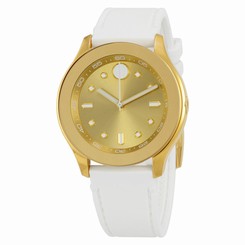 Movado Bold Gold-Tone Dial Silicone Ladies Watch 3600410