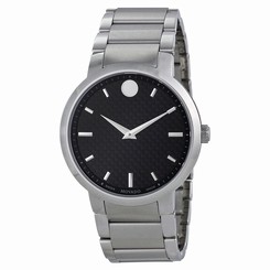 Movado Gravity Black Carbon Fiber Dial Stainless Steel Mens Watch 0606838