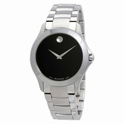 Movado Masino Black Dial Stainless Steel Mens Watch 0607032
